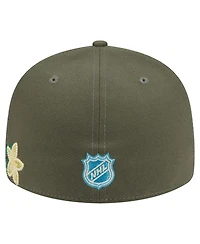 New Era Men's Olive Vegas Golden Knights Tonal Florals 59FIFTY Fitted Hat