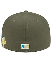New Era Men's Olive Texas Rangers Tonal Florals 59FIFTY Fitted Hat