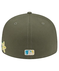 New Era Men's Olive Chicago Cubs Tonal Florals 59FIFTY Fitted Hat