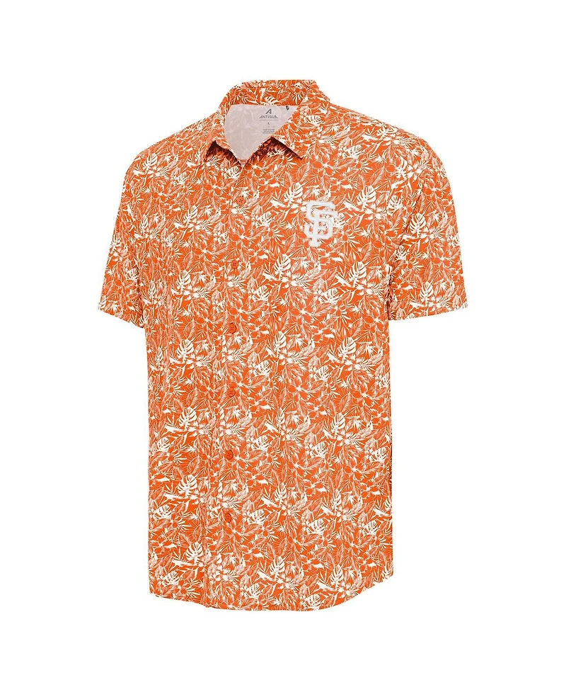 Antigua Men's Orange San Francisco Giants Resort Button-Up Shirt
