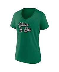 Fanatics Women's Kelly Green Dallas Stars Iconic V-Neck T-Shirt