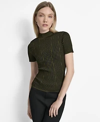 Dkny Women's Transfer Rib Mock-Neck Sweater