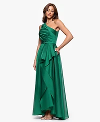 Xscape Women's Metallic Draped One-Shoulder Gown