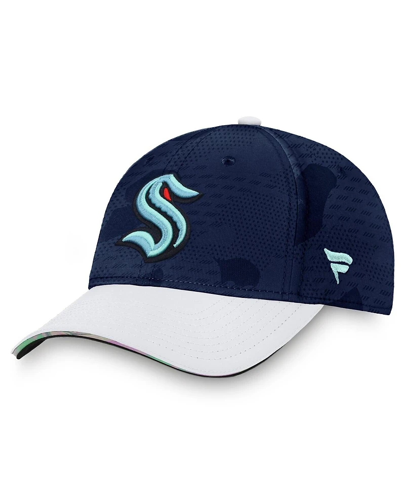 Fanatics Men's Deep Sea Blue/White Seattle Kraken Authentic Pro Locker Room Flex Hat