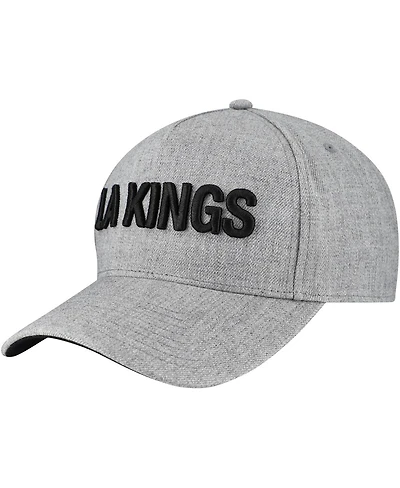 Fanatics Men's Heather Gray Los Angeles Kings Elements A-Frame Leather Strapback Hat