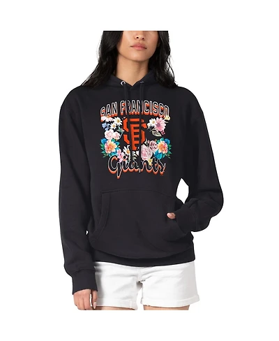 G-iii 4Her by Carl Banks Women's Black San Francisco Giants Flowers Graphic Pullover Hoodie