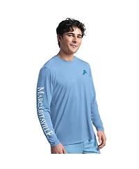 Margaritaville Men's Light Blue Detroit Lions Rock Harbor Long Sleeve Rash Guard Top