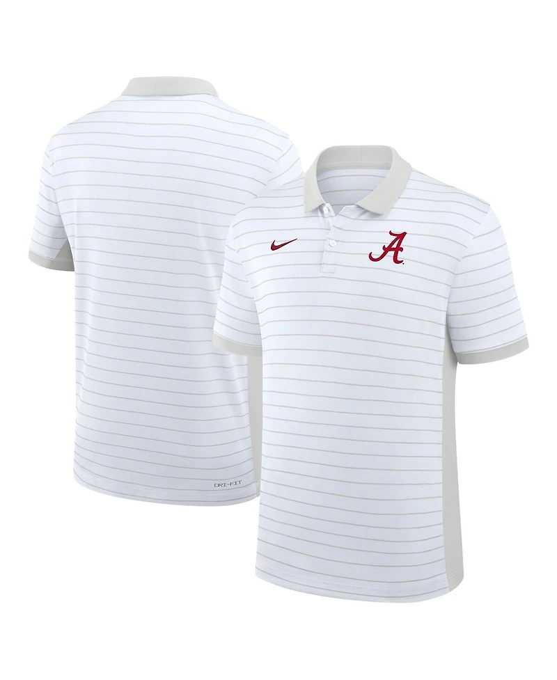 Nike Men's White Alabama Crimson Tide 2025 Early Season Coaches Sideline Victory Stripe Performance Polo Shirt