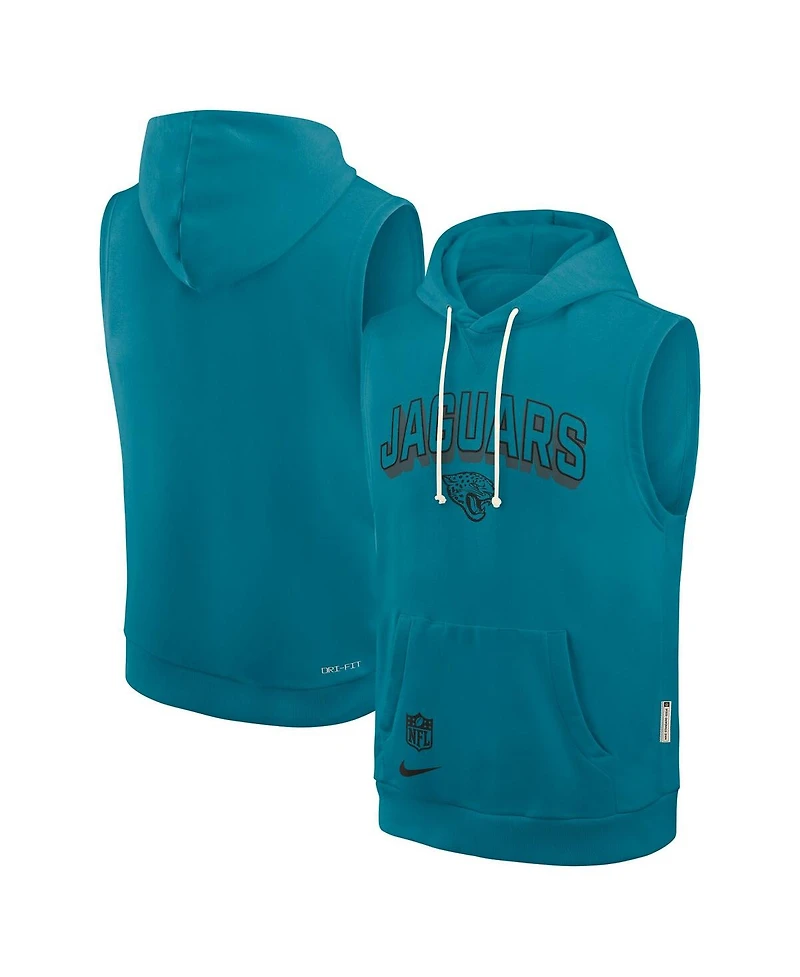 Nike Men's Teal Jacksonville Jaguars Sideline Performance Sleeveless Pullover Hoodie