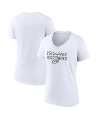 Fanatics Women's Carolina Hurricanes White Out V-Neck T-Shirt