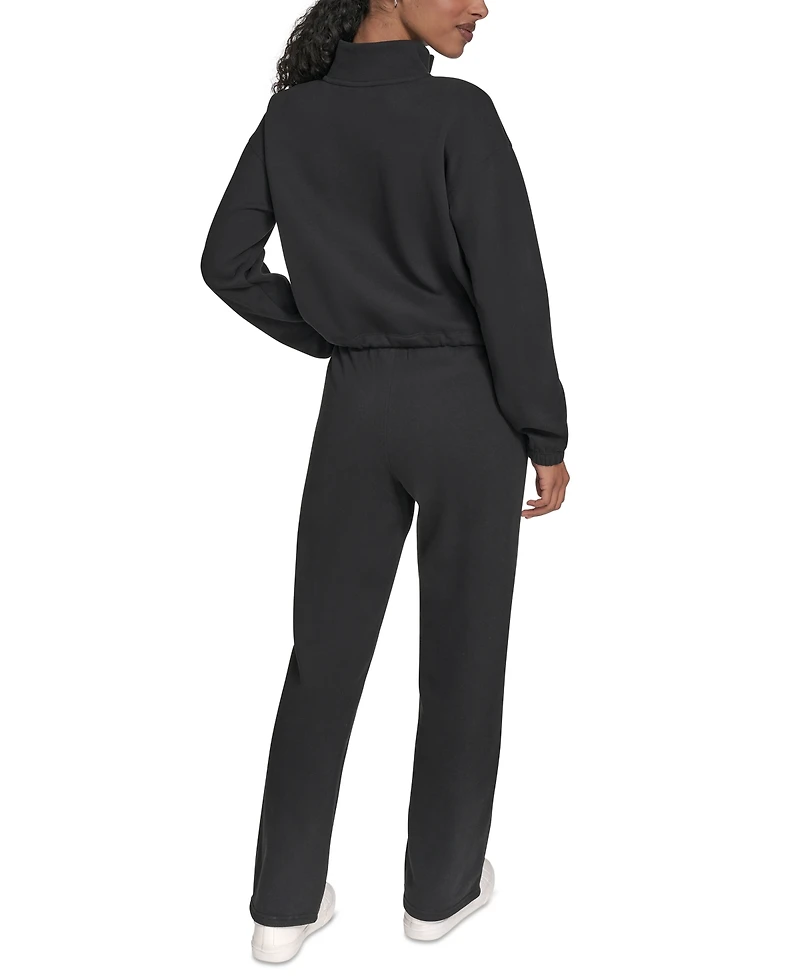 Calvin Klein Performance Women's Mini Triple Logo Fleece Half-Zip Pullover Sweatshirt