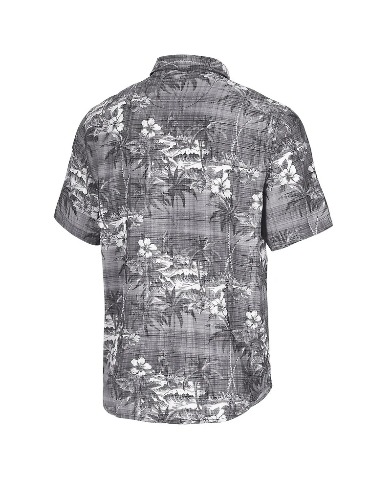 Tommy Bahama Men's Black Miami Dolphins Coconut Point Isla Palmetta Camp Button-Up Shirt