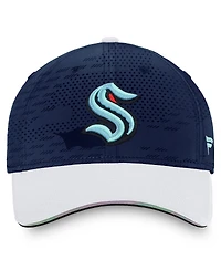 Fanatics Men's Deep Sea Blue/White Seattle Kraken Authentic Pro Locker Room Flex Hat
