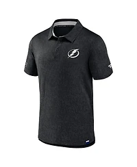 Fanatics Men's Black Tampa Bay Lightning Authentic Pro Jacquard Polo Shirt