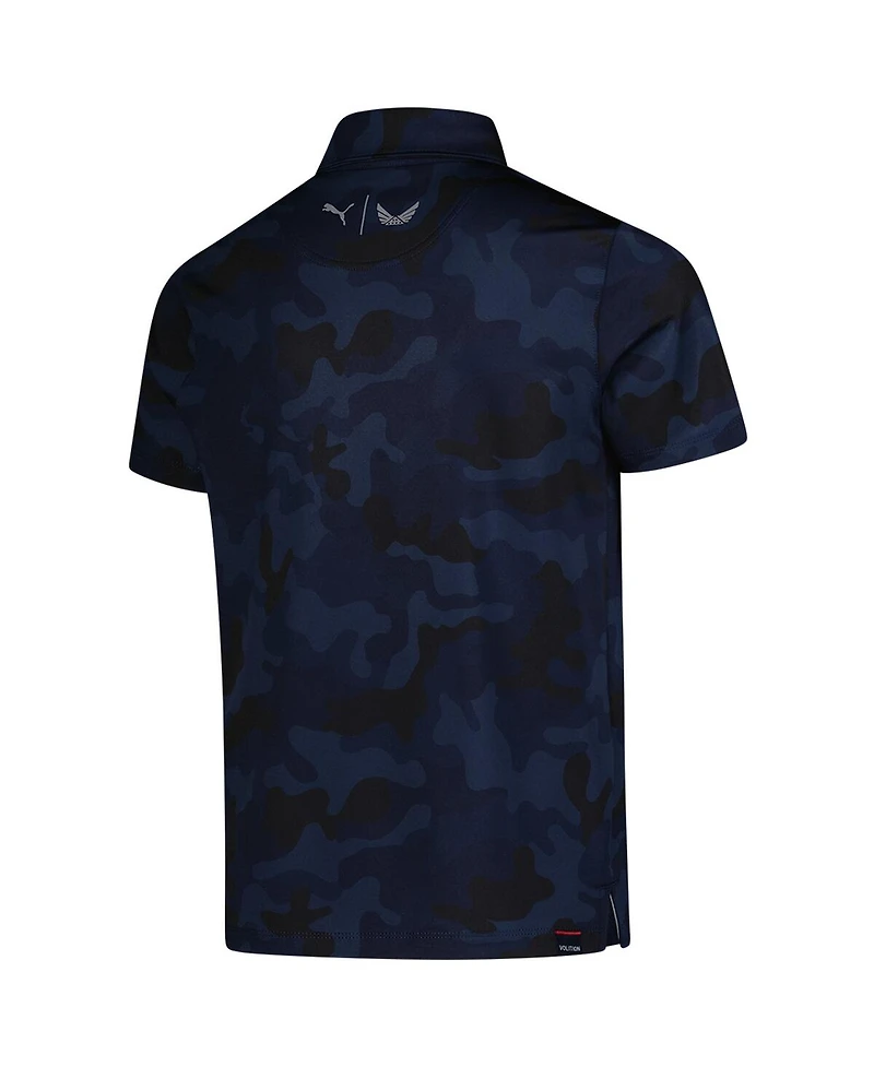 Puma Big Boys and Girls Navy The Players Mattr Volition Camo Polo Shirt