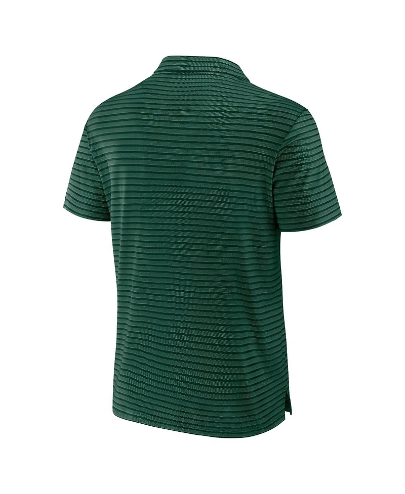 Fanatics Men's Green Miami Hurricanes Victory Calls Stripe Polo Shirt