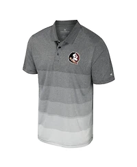 Colosseum Men's Gray Florida State Seminoles Striped Mesh Polo Shirt