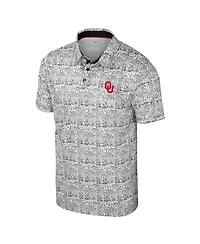 Colosseum Men's Black Oklahoma Sooners It's Time Allover Print Polo Shirt