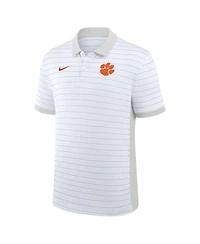Nike Men's White Clemson Tigers 2025 Early Season Coaches Sideline Victory Stripe Performance Polo Shirt