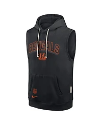 Nike Men's Black Cincinnati Bengals Sideline Performance Sleeveless Pullover Hoodie