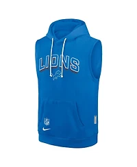Nike Men's Blue Detroit Lions Sideline Performance Sleeveless Pullover Hoodie