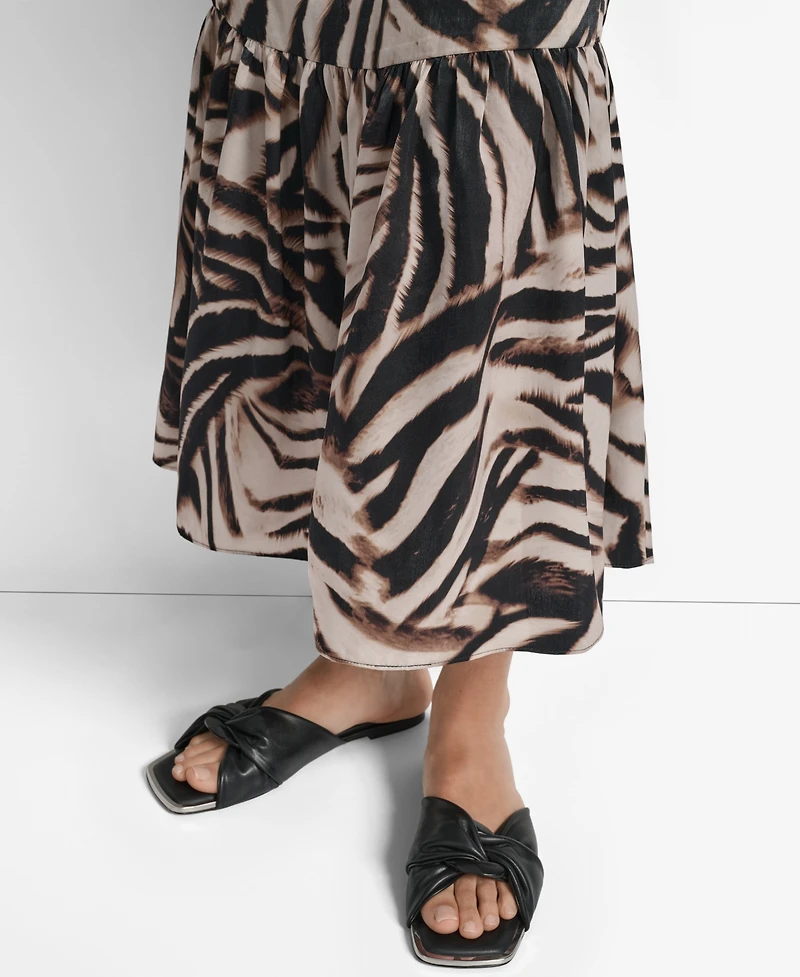 Dkny Women's Printed V-Neck Short-Sleeve Maxi Dress