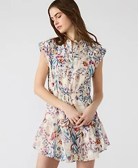 Steve Madden Women's Pleated Ruffle-Hem Mini Dress