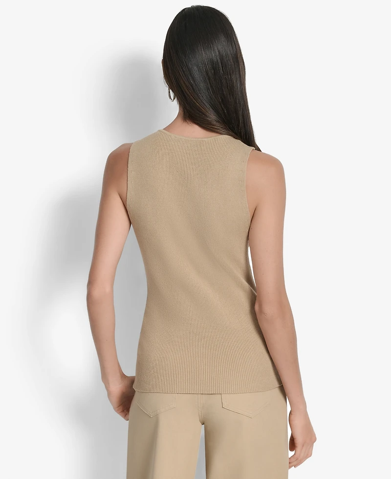 Dkny Women's Two-Way Zipper Sleeveless Sweater