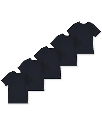 Polo Ralph Lauren Big Boys Crewneck Undershirts, 5 Pack
