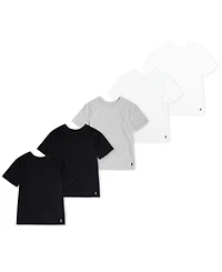 Polo Ralph Lauren Big Boys Crewneck Undershirts, 5 Pack