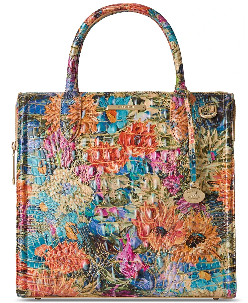 Brahmin Caroline Melbourne Embossed Leather Satchel