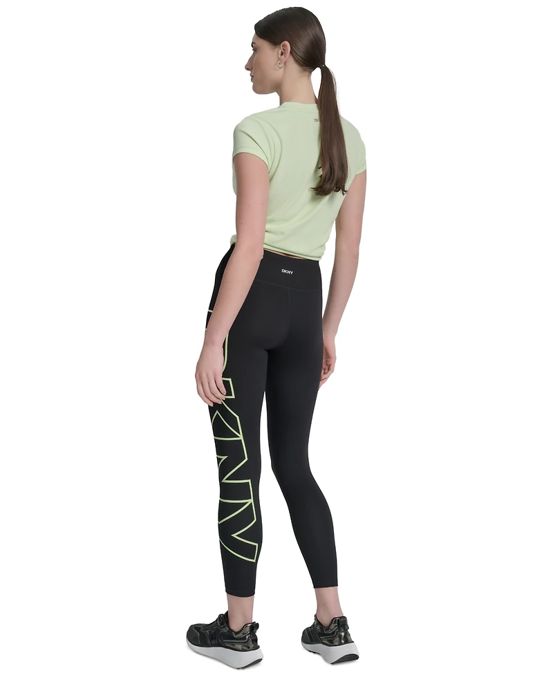 Dkny Sport Women's Logo Balance Compression High-Waist 7/8 Tights