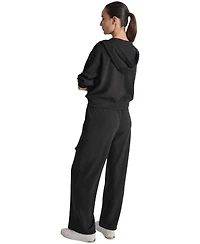 Dkny Sport Women's Drop-Shoulder High-Line Zip Scuba Hoodie