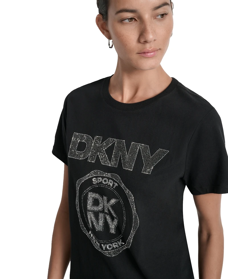 Dkny Sport Women's Medallion Logo Crewneck T-Shirt