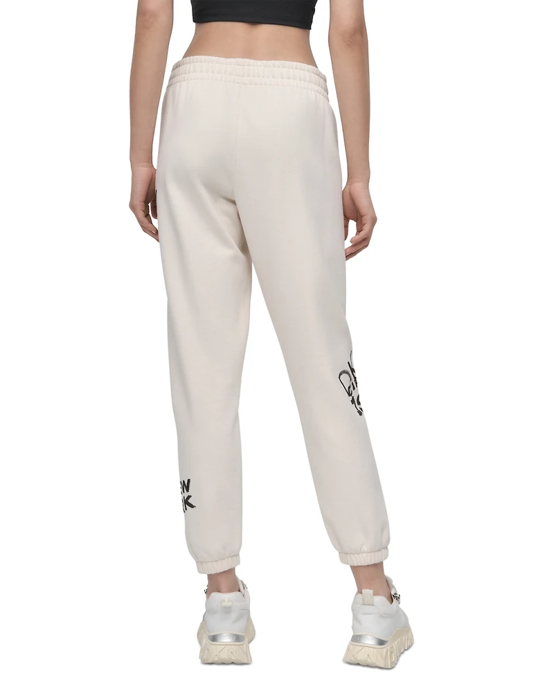 Dkny Sport Women's Graffiti Logo Cotton-Blend Joggers