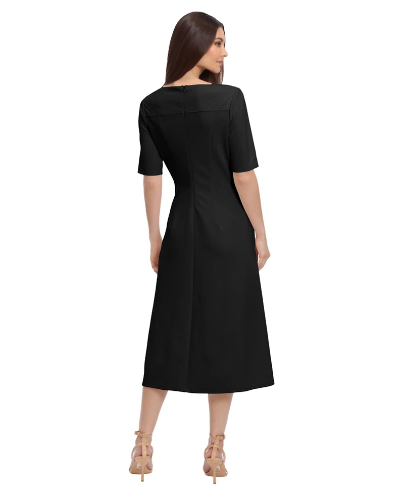 Maggy London Women's Short-Sleeve Midi Dress
