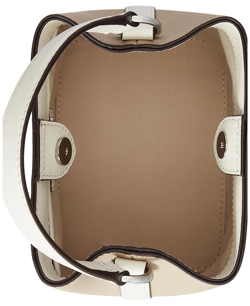 Lauren Ralph Two-Tone Leather Small Reese Bucket Bag