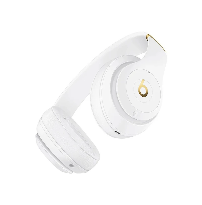 Beats Studio 3 Wireless Over-Ear Noise Cancelling Headphones with Usb C Wall Adapter Charger - Matte White - MX3Y2LL/A