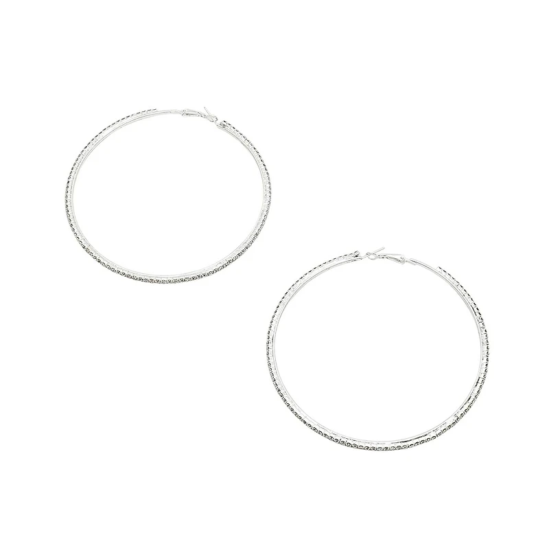 Sohi Silver-Plated American Hoop Earring