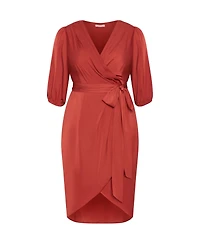 City Chic Plus Opulent Elbow Sleeve Dress