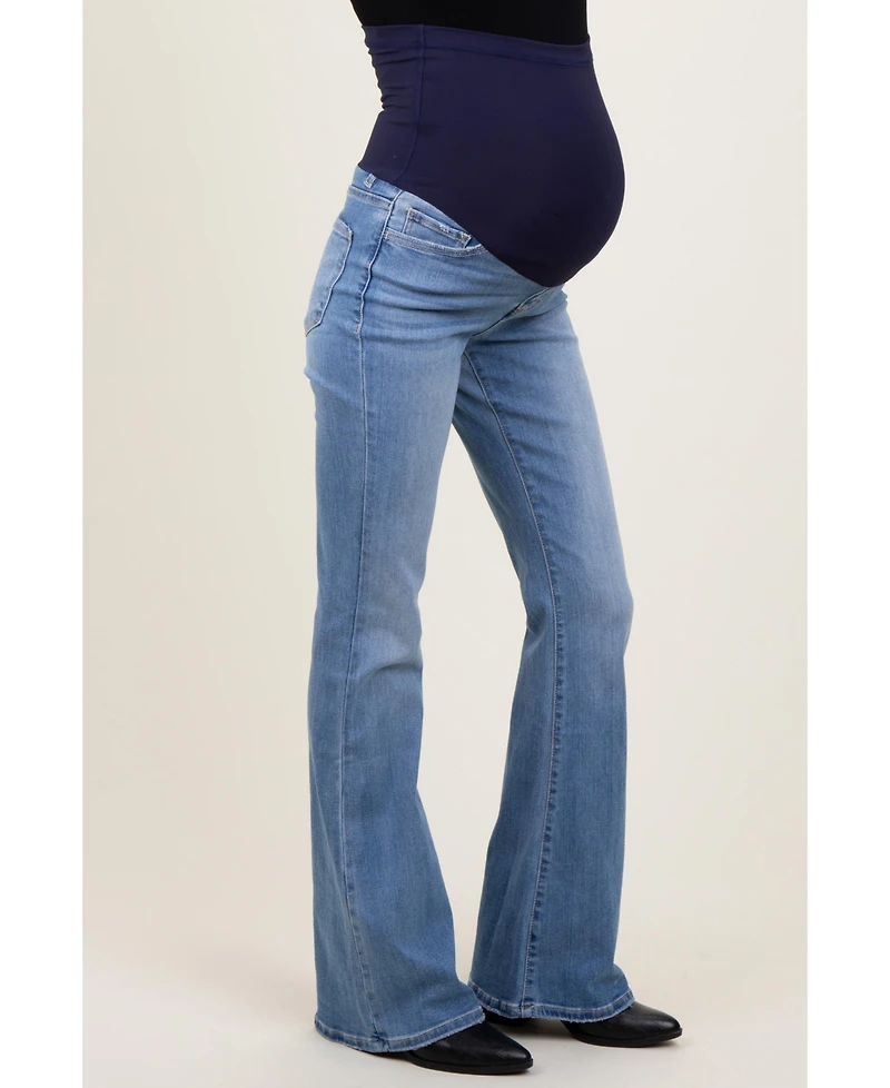 Pinkblush Maternity Light Blue Vintage Wash Flare Jeans