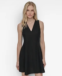 Dkny Women's V-Neck Sleeveless A-line Dress