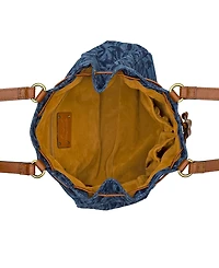 Patricia Nash Mouliana Small Denim Drawstring Satchel