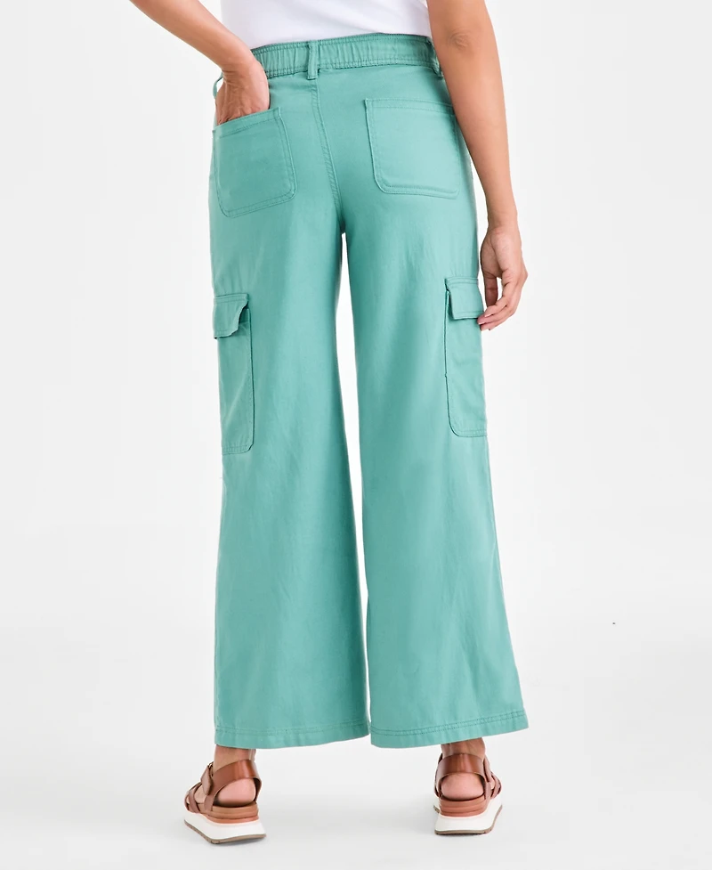 Style & Co Women's Mid Rise Wide-Leg Cargo Pants, Macy's Exclusive