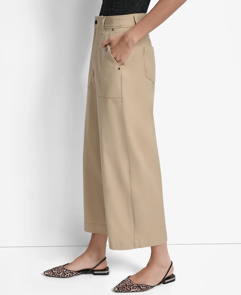 Dkny Women's Crew High-Rise Wide-Leg Pants