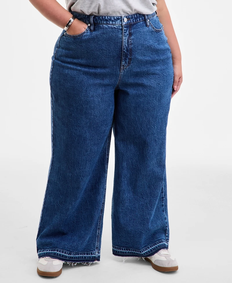 On 34th Trendy Plus High-Rise Wide-Leg Jeans, Macy's Exclusive