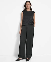 Dkny Women's Crinkle-Texture Chain-Neck Top