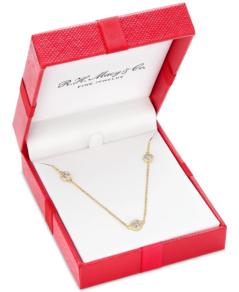 Effy Diamond Bezel 20" Statement Necklace (1 ct. t.w.) 14k White, Yellow or Rose Gold