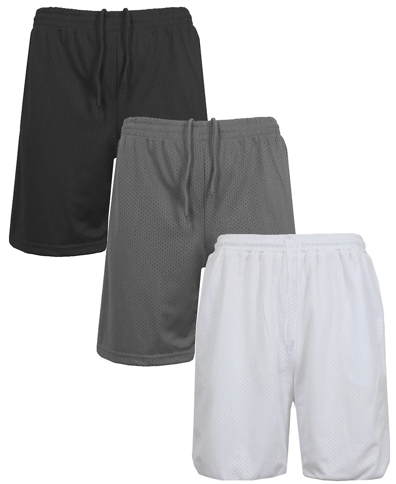 Galaxy By Harvic Men's 3-Pack Jump Start Lightweight Breathable Moisture Wicking Mesh Shorts