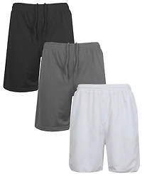 Galaxy By Harvic Men's 3-Pack Jump Start Lightweight Breathable Moisture Wicking Mesh Shorts